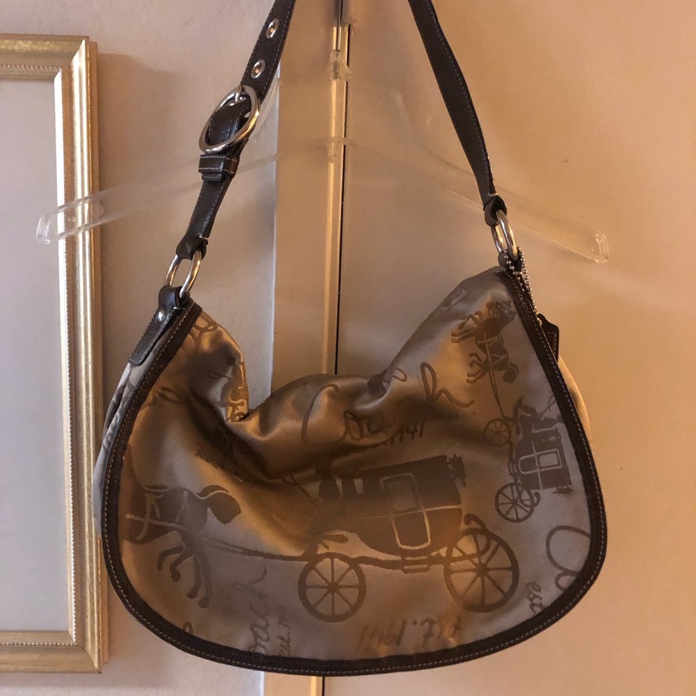 € Coach “Ashley” Sateen Stagecoach Purse- $200 or $180 w/offer